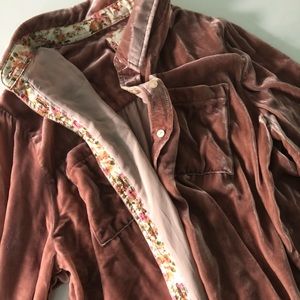 Velvet Button Up Shirt